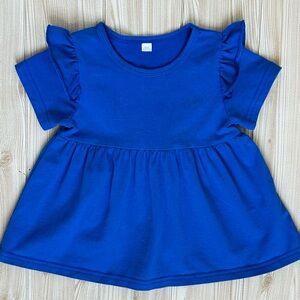 Cotton Dress 2T  Blue Ruffles Boho
